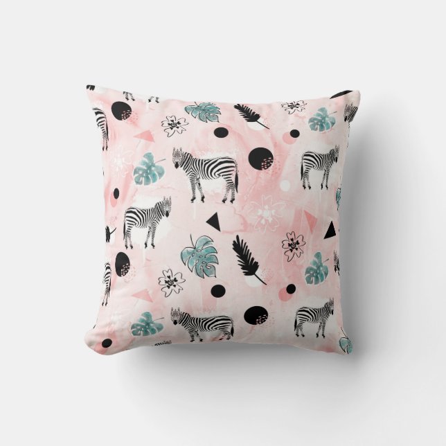 Cojín Decorativo Hojas tropicales Patrón de centeno de cebada (Anverso)