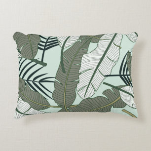 Cojín Decorativo Hojas Tropicales: Patrón de la Naturaleza sin Mar.