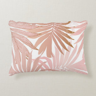 Cojín Decorativo Hojas tropicales: patrón gradiente brillante.