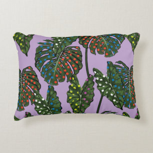 Cojín Decorativo Hojas tropicales patrón sin fisuras en pop colorid
