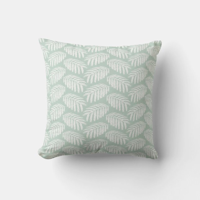 Cojín Decorativo Hojas tropicales verdes (Anverso)