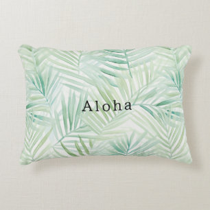 Cojín Decorativo Hojas Tropicales Verdes Aloha