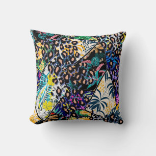 Cojín Decorativo Hojas tropicales y patrón de hojas