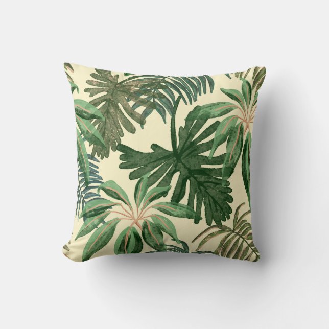 Cojín Decorativo Hojas verdes (Anverso)