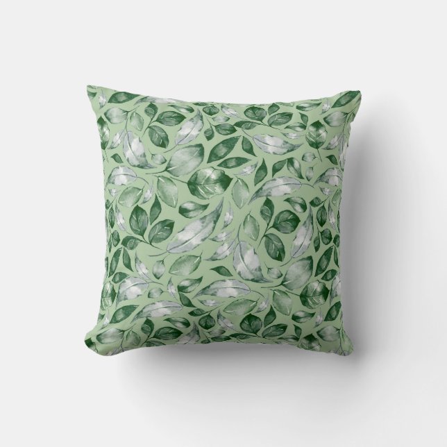 Cojín Decorativo Hojas verdes (Anverso)