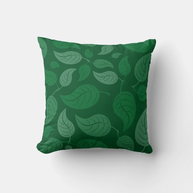 Cojín Decorativo Hojas verdes (Anverso)