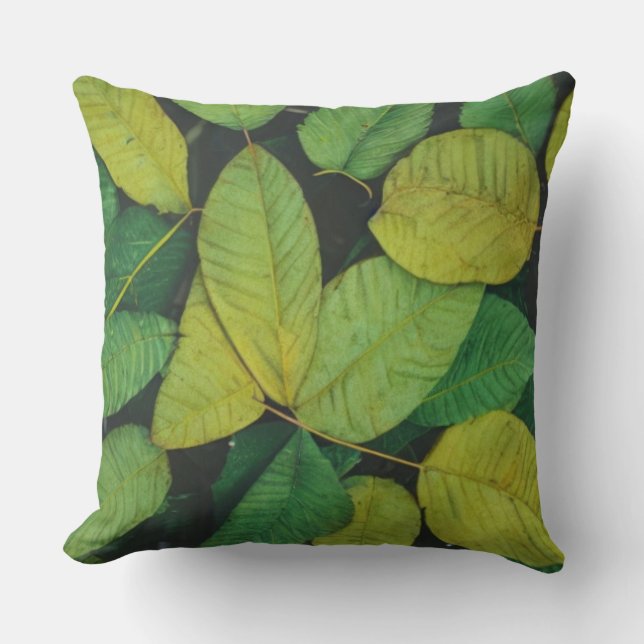 Cojín Decorativo Hojas verdes (Anverso)