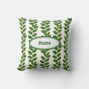 Cojín Decorativo Hojas Verdes de Planta Moderna