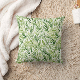 Cojín Decorativo Hojas Verdes Elegante Vegetación Moderna 