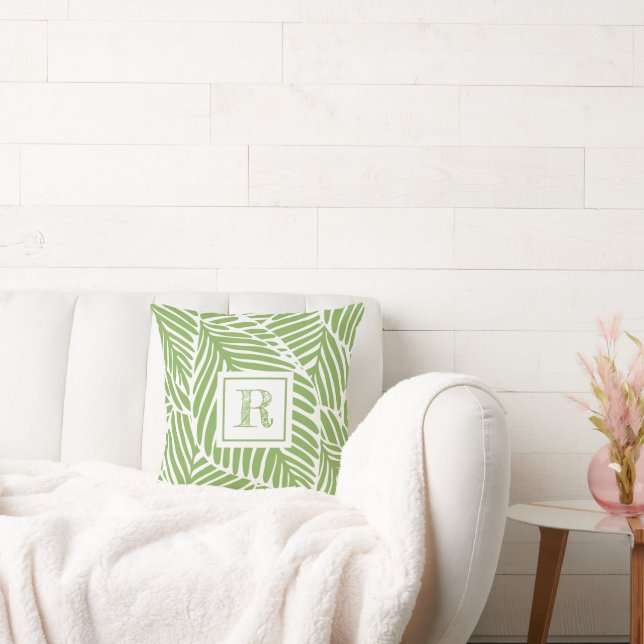 Cojín Decorativo Hojas verdes monográficas Personalizados modernas (Sofá)