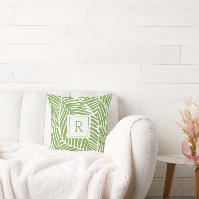 Cojín Decorativo Hojas verdes monográficas Personalizados modernas (Sofá)