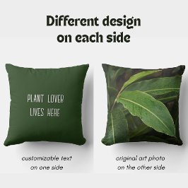 Cojín Decorativo Hojas Verdes Oscuras Lluviosas Tropicales, Amante 