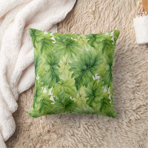 Cojín Decorativo Hojas Verdes Única Elegante Modernidad