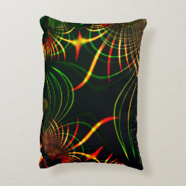 Cojín Decorativo Hojas verdes virtuales, "espina rojiza"