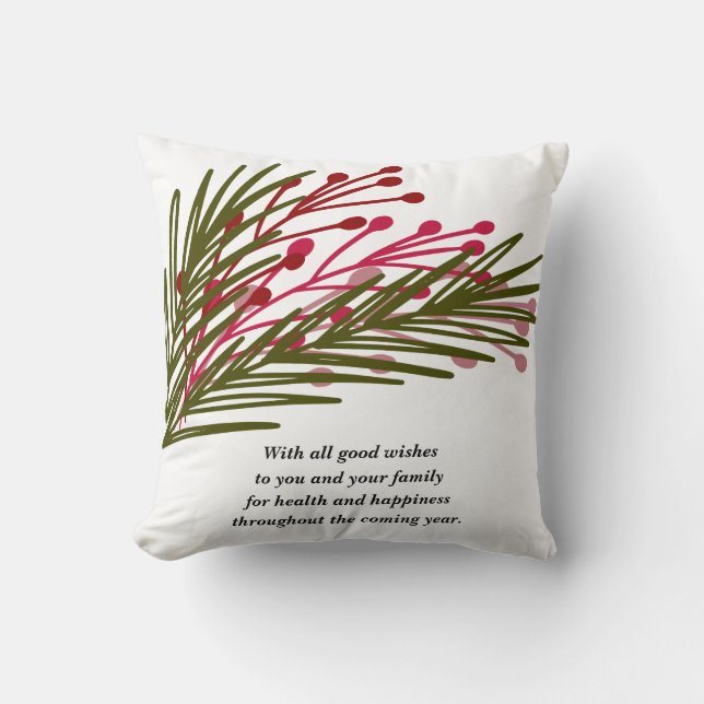 Cojín Decorativo Hojas y bayas (Anverso)