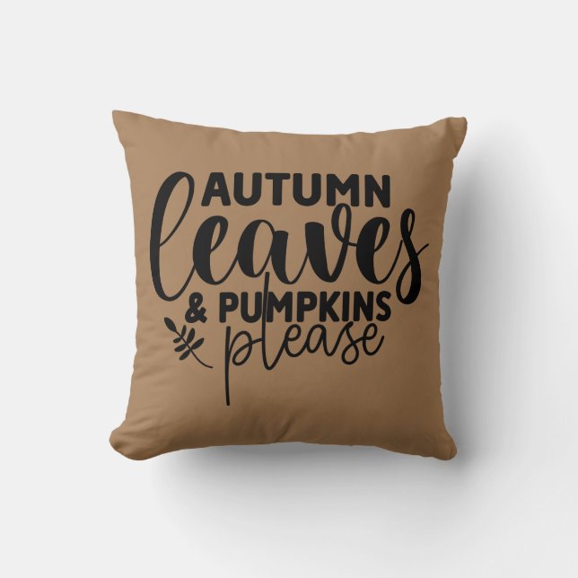 Cojín Decorativo Hojas y calabazas otoñales, por favor (Anverso)
