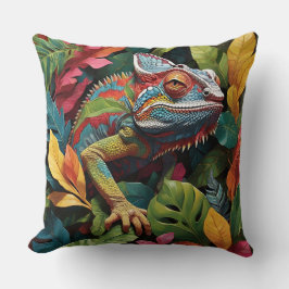 Cojín Decorativo Hojas y color de lagartija