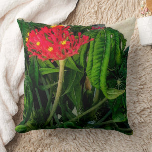 Cojín Decorativo Hojas y flores de la planta de coral