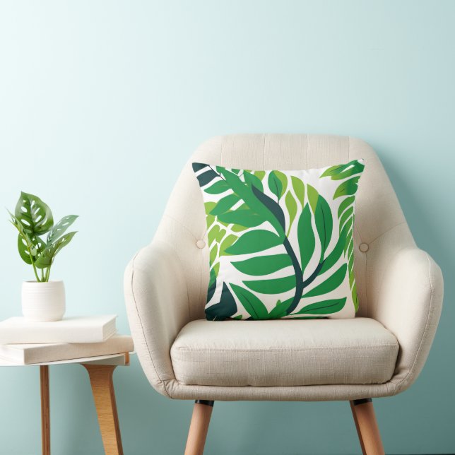 Cojín Decorativo Hojas y plantas tropicales (Silla)