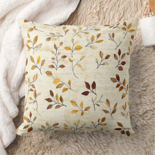 Cojín Decorativo Hojas y ramas botánicas terrosas rústicas