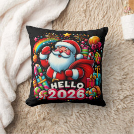Cojín Decorativo Hola 2026 Papá Noel Navidad Personalizado Año Nuev