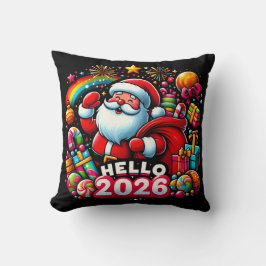 Cojín Decorativo Hola 2026 Papá Noel Navidad Personalizado Año Nuev