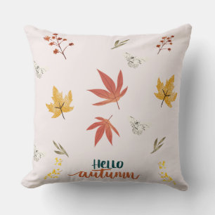 Cojín Decorativo Hola Almohadón de Otoño – Hojas de Otoño Botánicas
