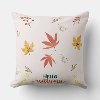 Cojín Decorativo Hola Almohadón de Otoño – Hojas de Otoño Botánicas