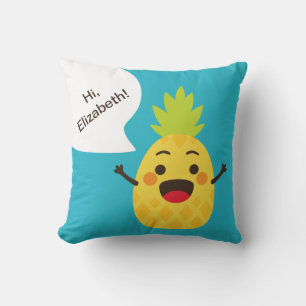 Cojín Decorativo ¡Hola amigos! Ilustracion de piña