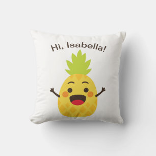 Cojín Decorativo ¡Hola amigos! Ilustracion de piña