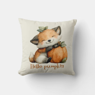 Cojín Decorativo Hola Calabaza Cute Fox Halloween Diseño