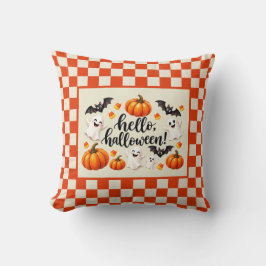 Cojín Decorativo Hola fantasmas murciélagos calabazas Halloween Cua