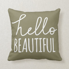 Cojín Decorativo Hola femenino caprichoso de la tipografía hermosa