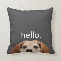 Hola gracioso Beagle Dog moderno gris sonriente