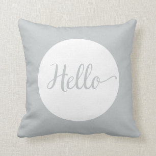 Cojín Decorativo Hola Gris Gray White Reversible