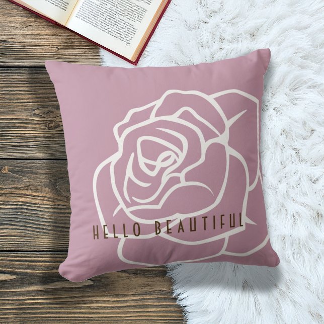 Cojín Decorativo Hola Hermosa - Rosa Rosa Moderna (Subido por el creador)