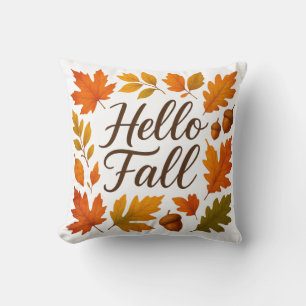 Cojín Decorativo Hola Hojas de otoño y bellotas