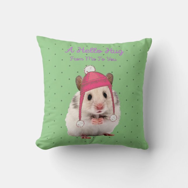 Cojín Decorativo Hola Hug Hamster (Anverso)