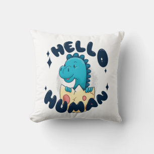 Cojín Decorativo Hola humano divertido Dinosaurio