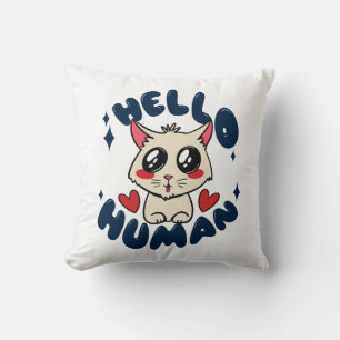 Cojín Decorativo Hola humano Gato Lindo