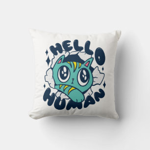 Cojín Decorativo Hola humano Gato Lindo