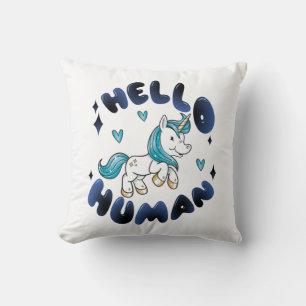 Cojín Decorativo Hola humano hermoso unicornio