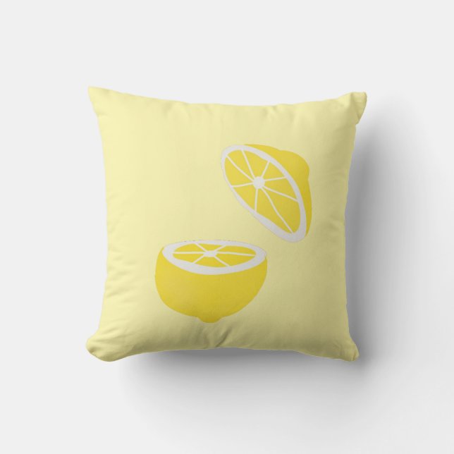 Cojín Decorativo Hola Lemon, fruta amarilla moderna (Anverso)