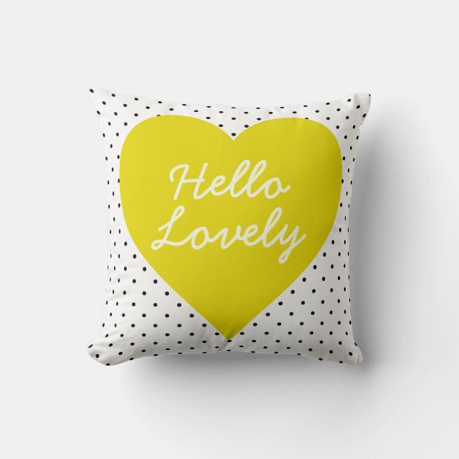 Cojín Decorativo Hola Lovely Polka Dot Heart Pillow (Anverso)