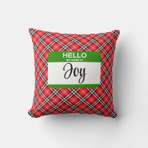 Cojín Decorativo Hola Mi Nombre Es JOY Tag Navidades Jugar vacacion