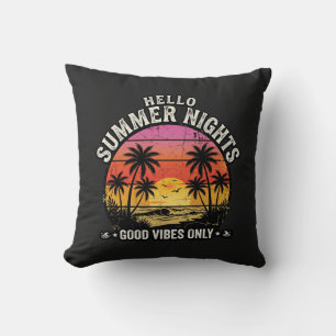 Cojín Decorativo Hola Noches de Verano Vintage Atardecer de Verano