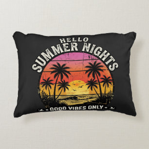 Cojín Decorativo Hola Noches de Verano Vintage Atardecer de Verano