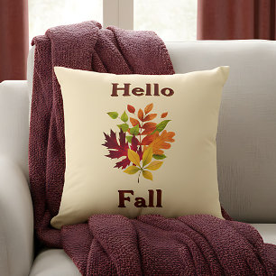 Cojín Decorativo Hola Otoño - Acento Rústico de Otoño Agrícola Hoga