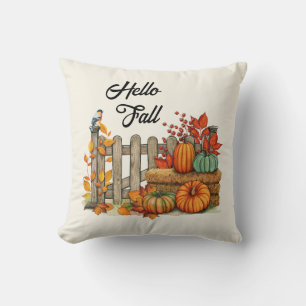 Cojín Decorativo Hola Otoño Encanto Granja Accesorio de Otoño 