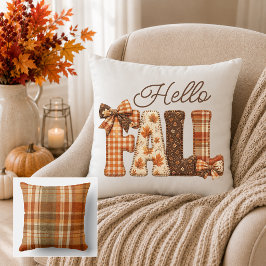 Cojín Decorativo Hola Otoño Letras de Parche Country Farmhouse
